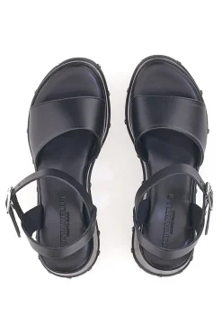 Sandali Platform Neri In Pelle 5777-PITTARELLO Clearance