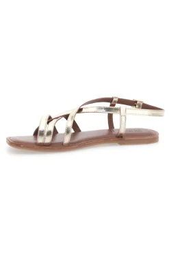 Sandali Platino a Infradito con Tomaia in Pelle Incrociata A99361103-PITTARELLO SUN Outlet