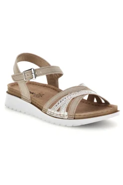 Sandali platino con fasce incrociate 54 CN-INBLU Sale
