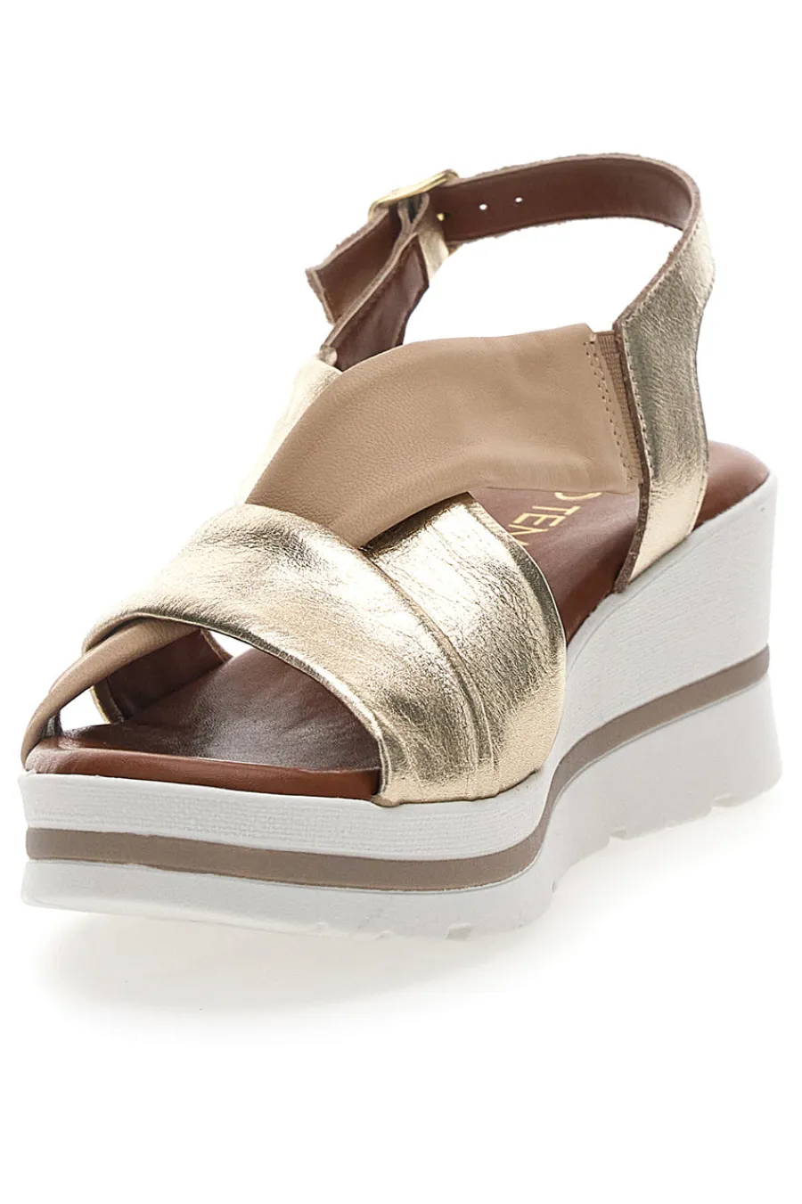 Sandali Platino Con Platform e Tomaia in Pelle 269020-MIO TEMPO Sale