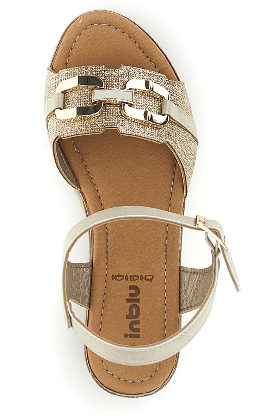 Sandali platino con zeppa 10 FK-INBLU Best