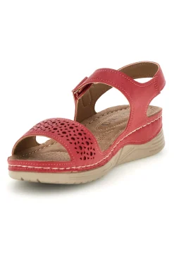 Sandali rossi con zeppa e strappo Q29919-MIO TEMPO Clearance