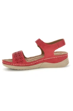 Sandali rossi con zeppa e strappo Q29919-MIO TEMPO Clearance