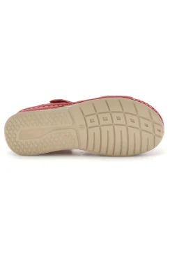 Sandali rossi con zeppa e strappo Q29919-MIO TEMPO Clearance