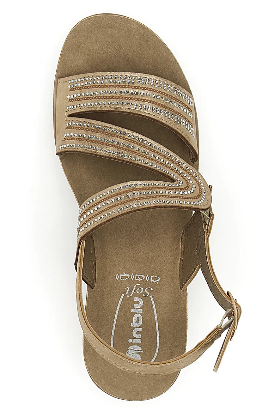 Sandali Sabbia con Cinturino e Brillantini 24 RN-INBLU Discount