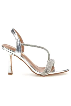 Sandali silver con strass tacco alto P704-FIRST LADY Best