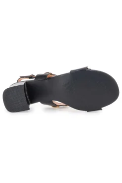 Sandali Sling-Back Neri Con Tacco 22162-THE FIRST Sale