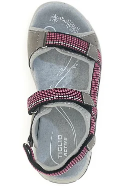 Sandali sportivi grigi e fucsia con chiusura a strappo 51358-TIGLIO Clearance