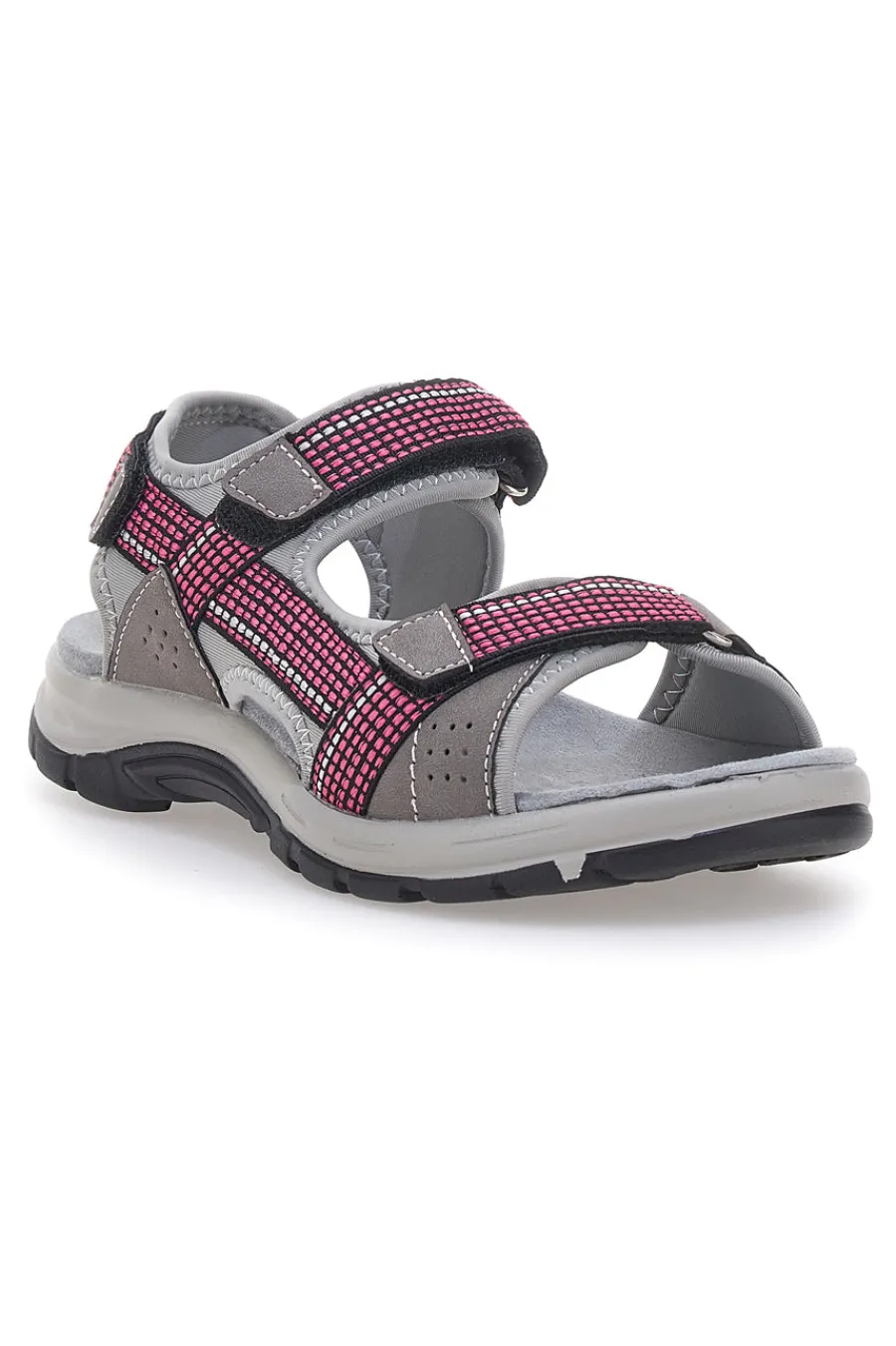 Sandali sportivi grigi e fucsia con chiusura a strappo 51358-TIGLIO Clearance