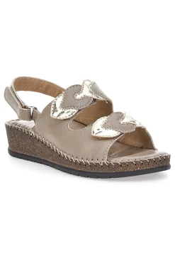 Sandali Taupe Sling-back Con Velcro 42063-PITTARELLO Best