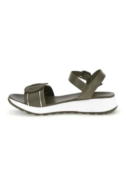 Sandali oliva con cinturino regolabile suola comfort Bza2423820-PLOCADI