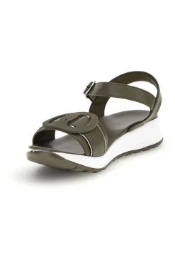 Sandali oliva con cinturino regolabile suola comfort Bza2423820-PLOCADI