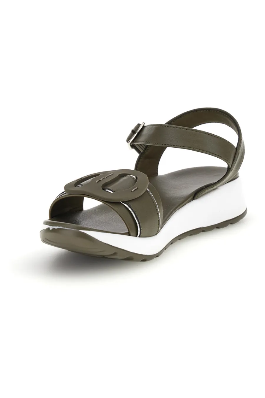 Sandali oliva con cinturino regolabile suola comfort Bza2423820-PLOCADI