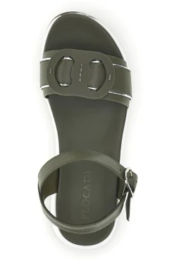 Sandali oliva con cinturino regolabile suola comfort Bza2423820-PLOCADI