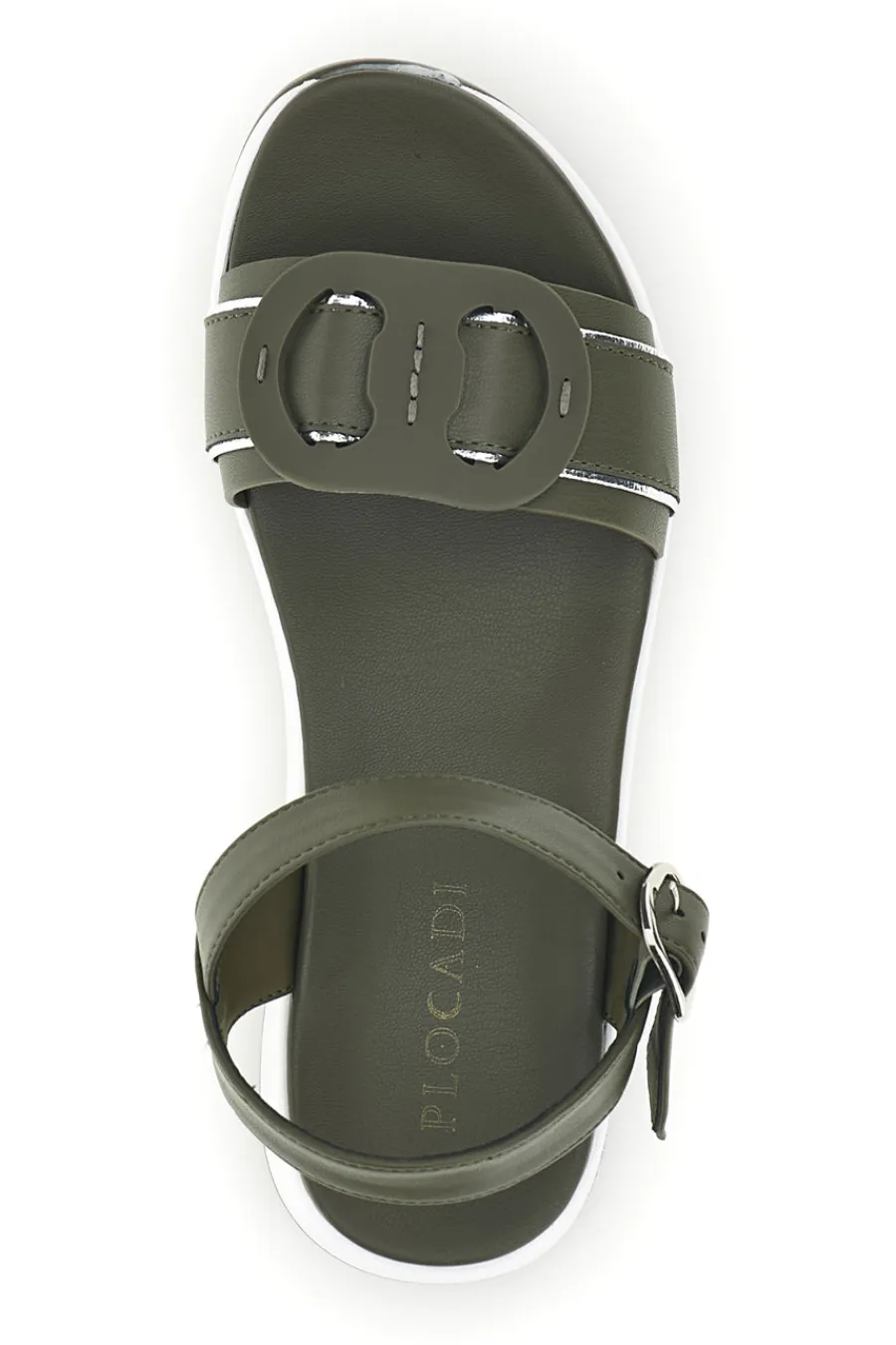 Sandali oliva con cinturino regolabile suola comfort Bza2423820-PLOCADI