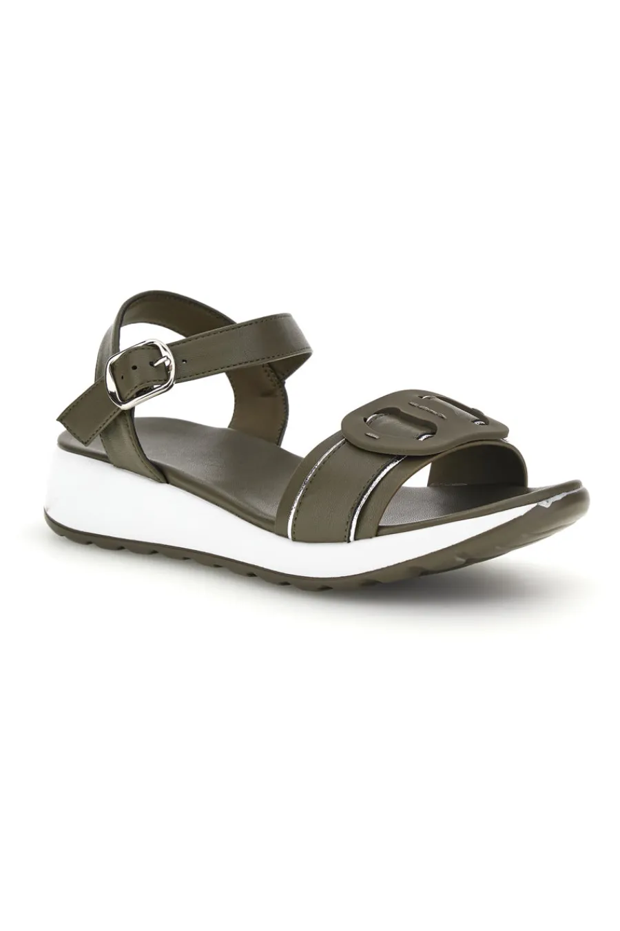 Sandali oliva con cinturino regolabile suola comfort Bza2423820-PLOCADI