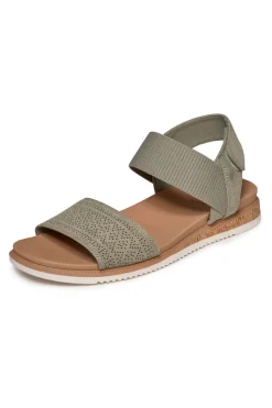 Sandali verdi con cinturino in velcro e fascia traforata Desert kiss low-SKECHERS Outlet