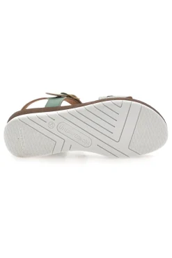 Sandali verdi con zeppa e fascetta traforata 8167-LINEA COMODA Best