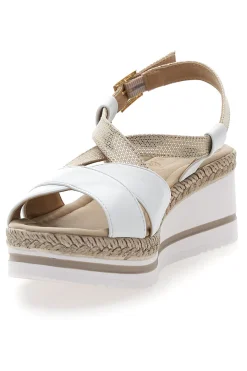 Sandalo Bianco e Platino con Zeppa Media DC611109-PITTARELLO LOOK Sale