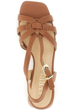Sandalo con tacco e sottopiede in pelle Ferre F872-FERRE' New