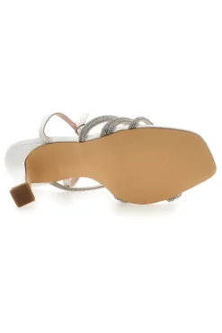 Sandalo Gioiello Bianco Con Strass e Tacco Alto FIRST LADTY P538-FIRST LADY Hot