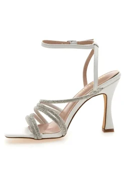 Sandalo Gioiello Bianco Con Strass e Tacco Alto FIRST LADTY P538-FIRST LADY Hot