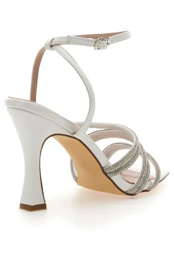 Sandalo Gioiello Bianco Con Strass e Tacco Alto FIRST LADTY P538-FIRST LADY Hot