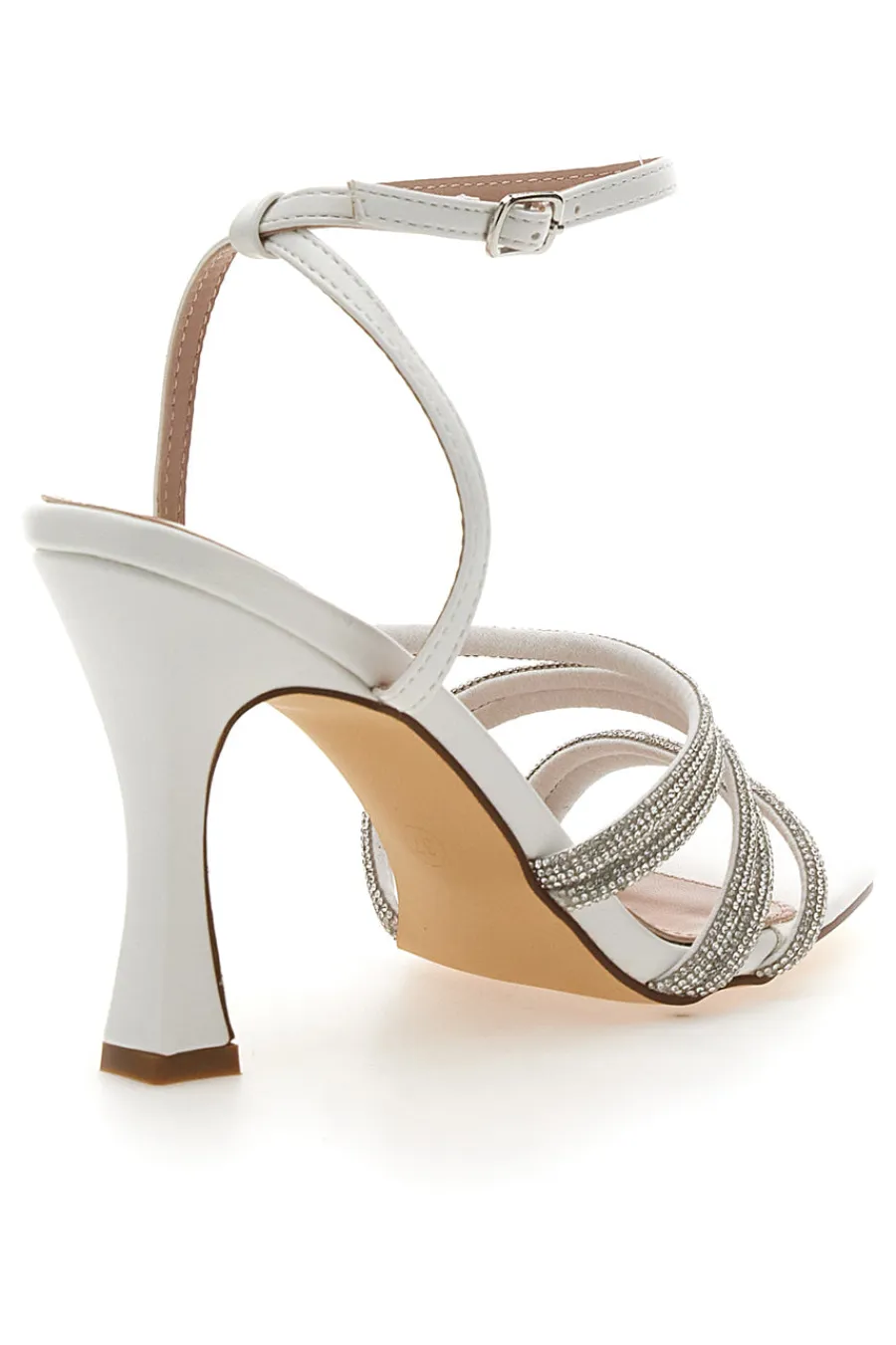 Sandalo Gioiello Bianco Con Strass e Tacco Alto FIRST LADTY P538-FIRST LADY Hot