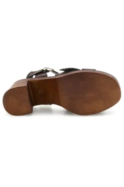 Sandalo marrone in pelle con tacco Must Have 11927-PITTARELLO Outlet