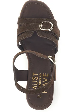Sandalo marrone in pelle con tacco Must Have 11886-PITTARELLO Hot