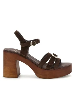 Sandalo marrone in pelle con tacco Must Have 11886-PITTARELLO Hot