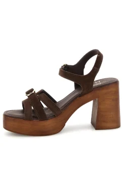 Sandalo marrone in pelle con tacco Must Have 11886-PITTARELLO Hot