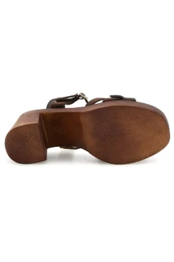 Sandalo marrone in pelle con tacco Must Have 11886-PITTARELLO Hot
