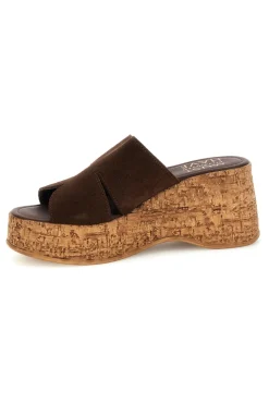Sandalo marrone in pelle con zeppa Must Have 11937-PITTARELLO Best