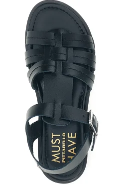 Sandalo nero in pelle con cinturino Must Have 11936-PITTARELLO New