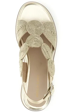Sandalo oro con zeppa e forme geometriche 52190C1578-MARIELLA BURANI Online