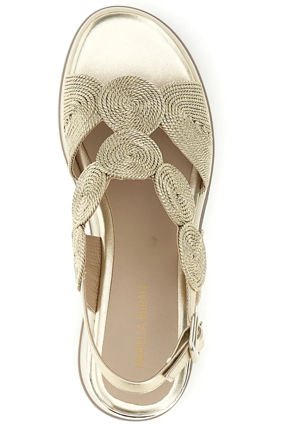Sandalo oro con zeppa e forme geometriche 52190C1578-MARIELLA BURANI Online