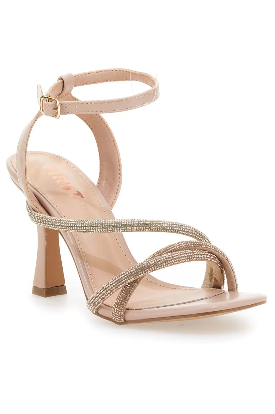 Sandalo Oro Rosa con tacco a rocchetto 625-THE FIRST Clearance