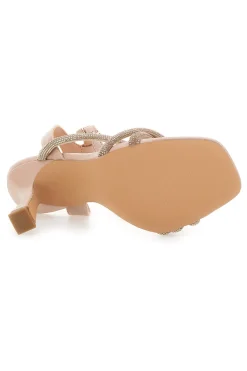 Sandalo Oro Rosa con tacco a rocchetto 625-THE FIRST Clearance