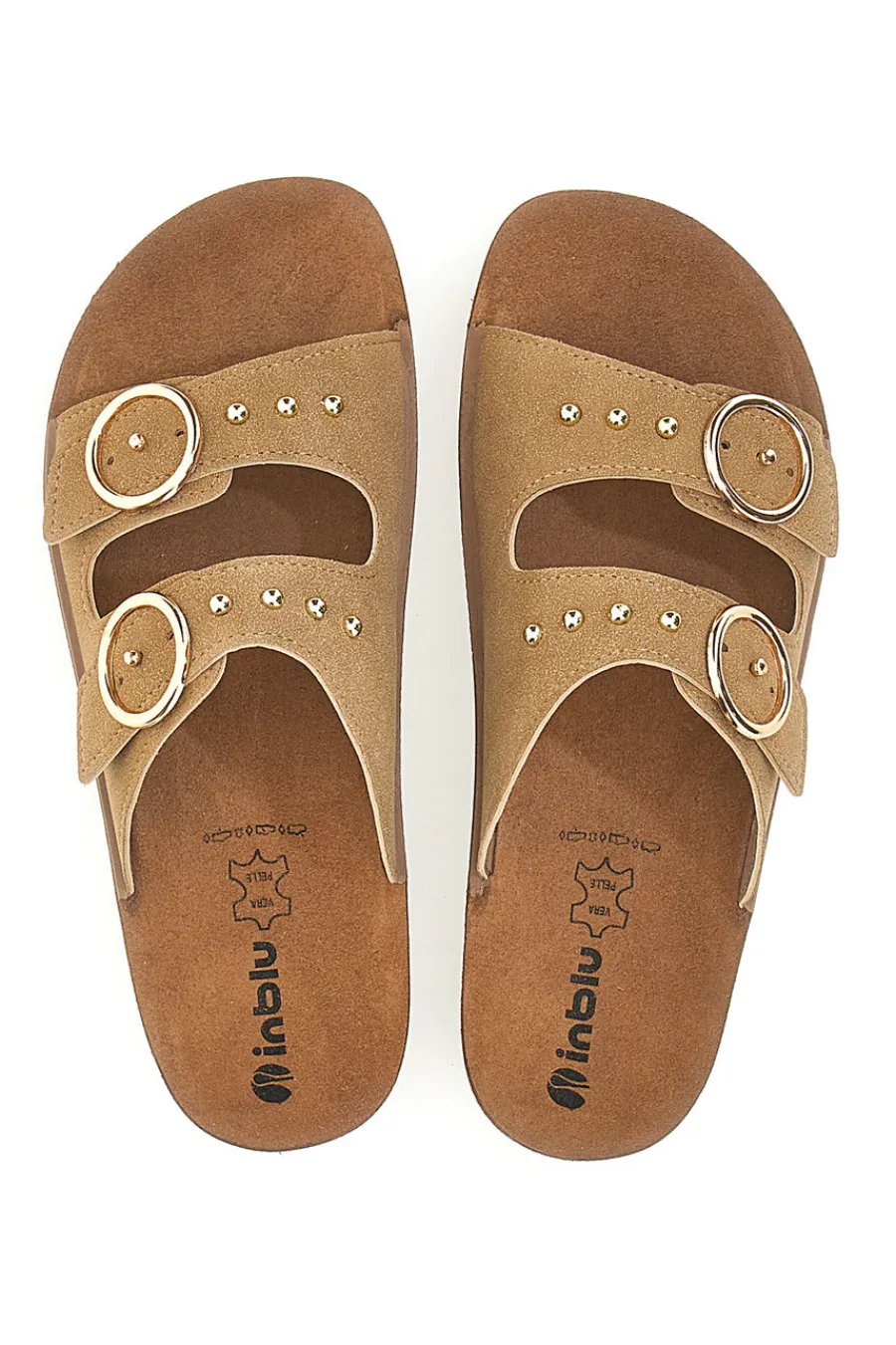 schuhe mit dekorativen Nieten auf Doppelschnalle 54 CP-INBLU New