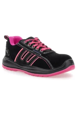 Scarpe antinfortunistiche basse nere dettagli rosa S1P Blue energy BS80 S1P