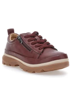 Scarpe basse bordeaux con zip laterale e suola carrarmato 9-ALTEMBERG