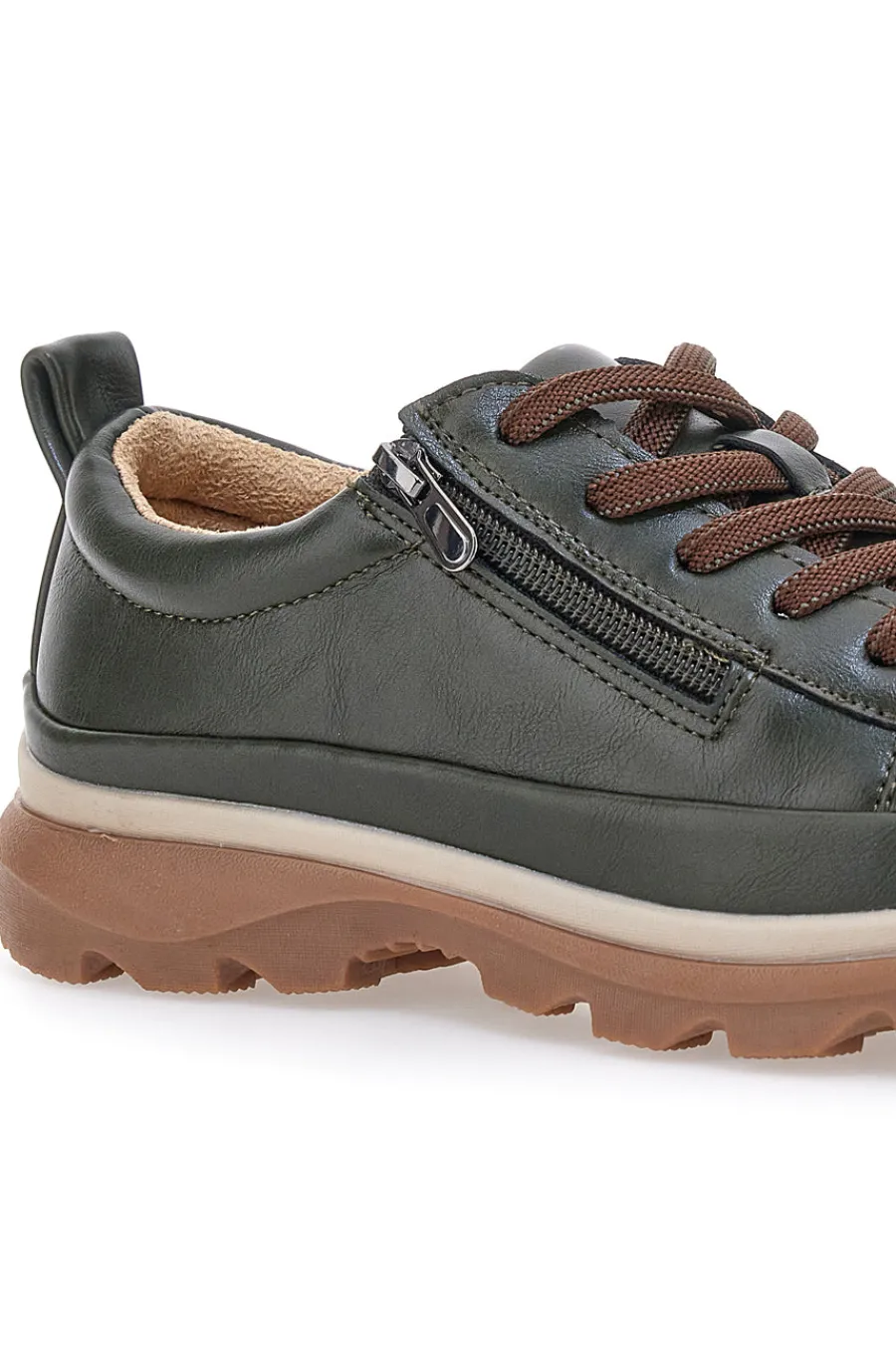 Scarpe basse verde scuro con zip laterale e suola carrarmato 9-ALTEMBERG Best