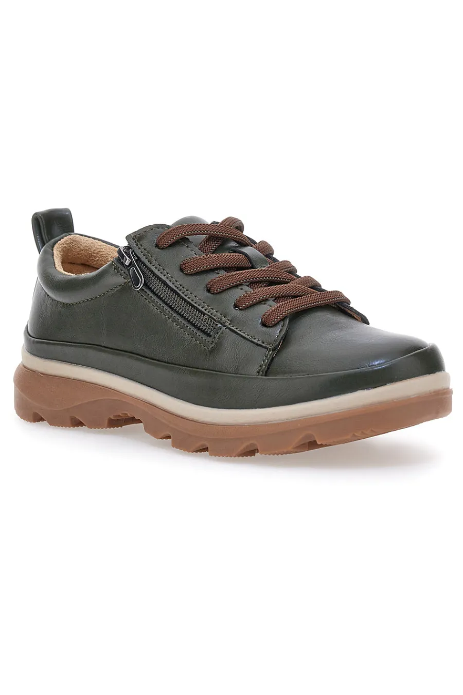 Scarpe basse verde scuro con zip laterale e suola carrarmato 9-ALTEMBERG Best