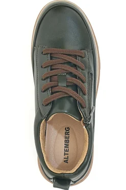 Scarpe basse verde scuro con zip laterale e suola carrarmato 9-ALTEMBERG Best