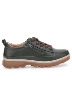 Scarpe basse verde scuro con zip laterale e suola carrarmato 9-ALTEMBERG Best