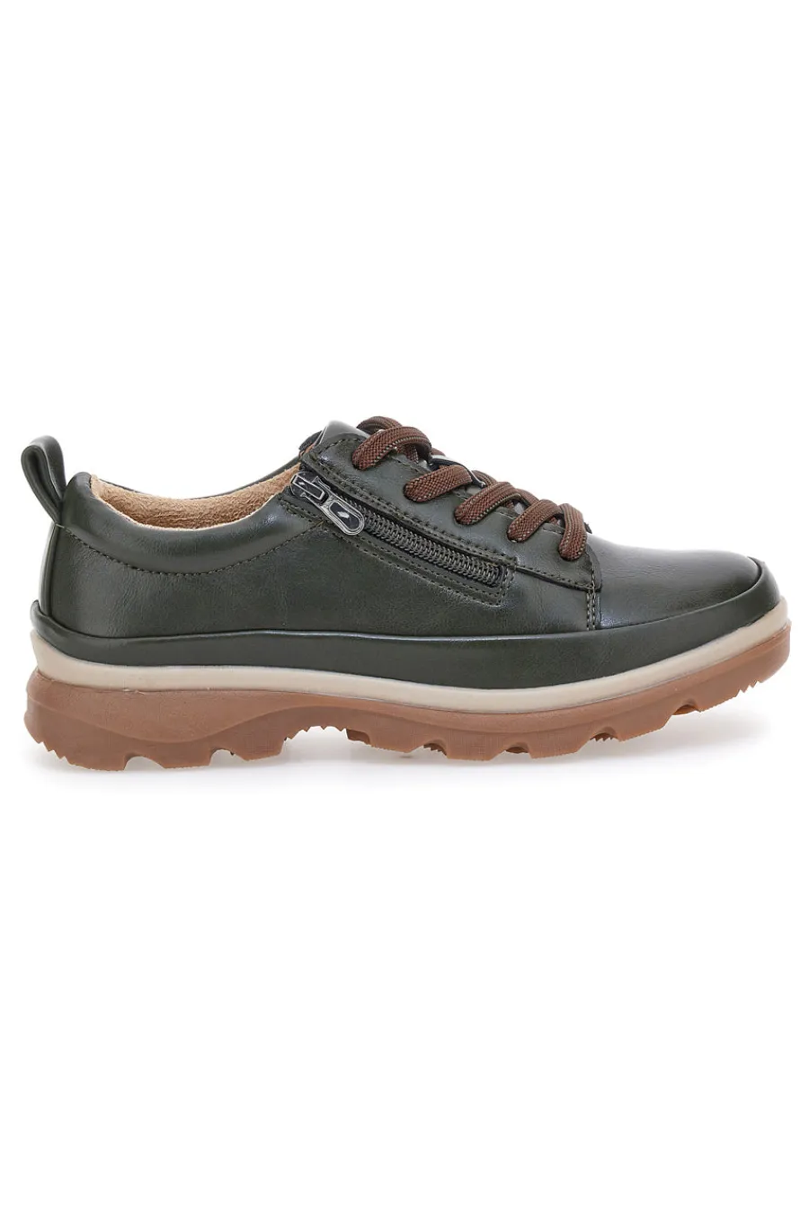 Scarpe basse verde scuro con zip laterale e suola carrarmato 9-ALTEMBERG Best
