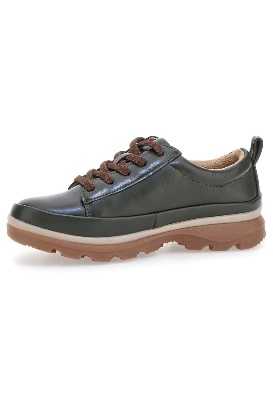 Scarpe basse verde scuro con zip laterale e suola carrarmato 9-ALTEMBERG Best