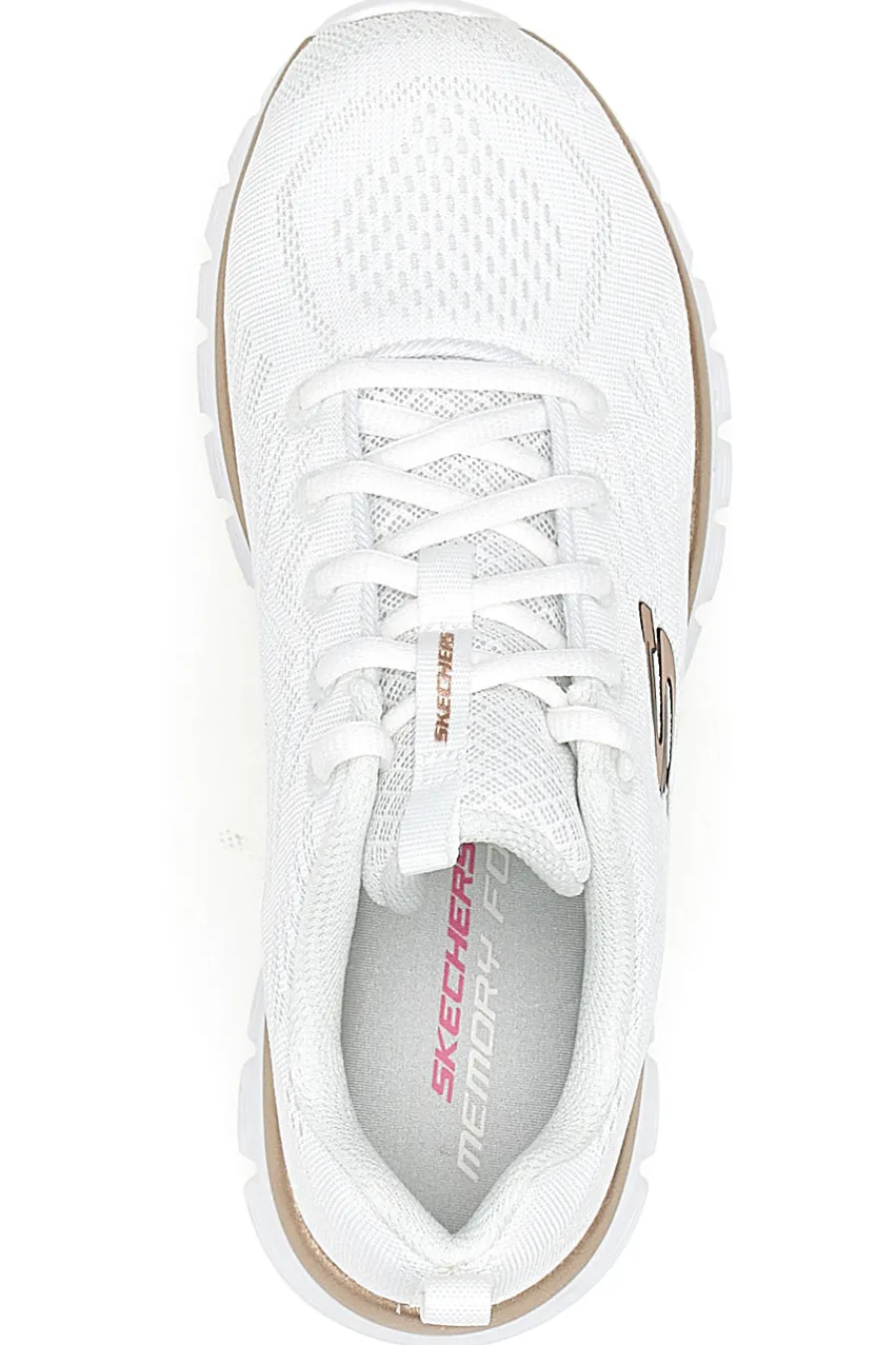 Scarpe bianche in mesh con Memory Foam Graceful Get Connected-SKECHERS Outlet