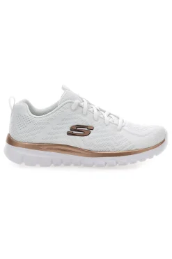 Scarpe bianche in mesh con Memory Foam Graceful Get Connected-SKECHERS Outlet